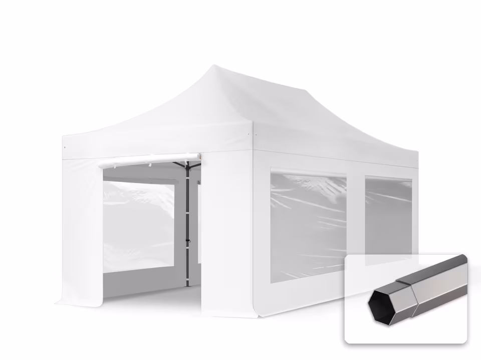 Faltpavillon / Faltzelt / Klappzelt 3x6m mit Seitenteile aus PVC mieten in Bielefeld